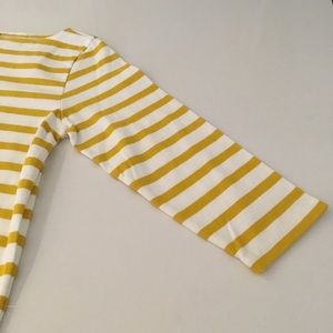 J Crew, white and yellow stripe top